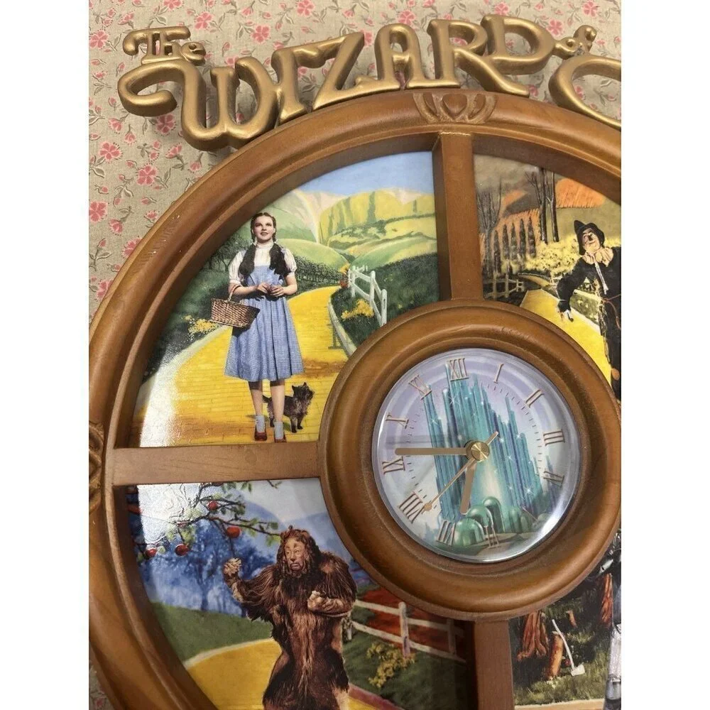 Vintage Bradford Exchange Wizard of Oz Wall Hanging Clock Working Condition